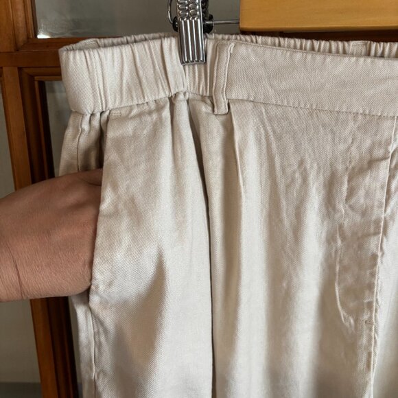 Express Linen Ankle High Rise pants. SZ: Large/ Stone color - Picture 4 of 11